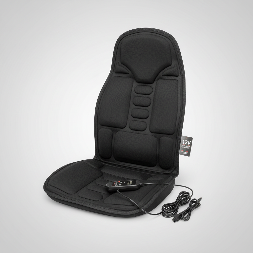 Almohadilla de masaje ergonómica | Masaje Shiatsu y de vibración para cuello, espalda y muslos | Función de calor opcional | Incluye adaptador de coche y control remoto