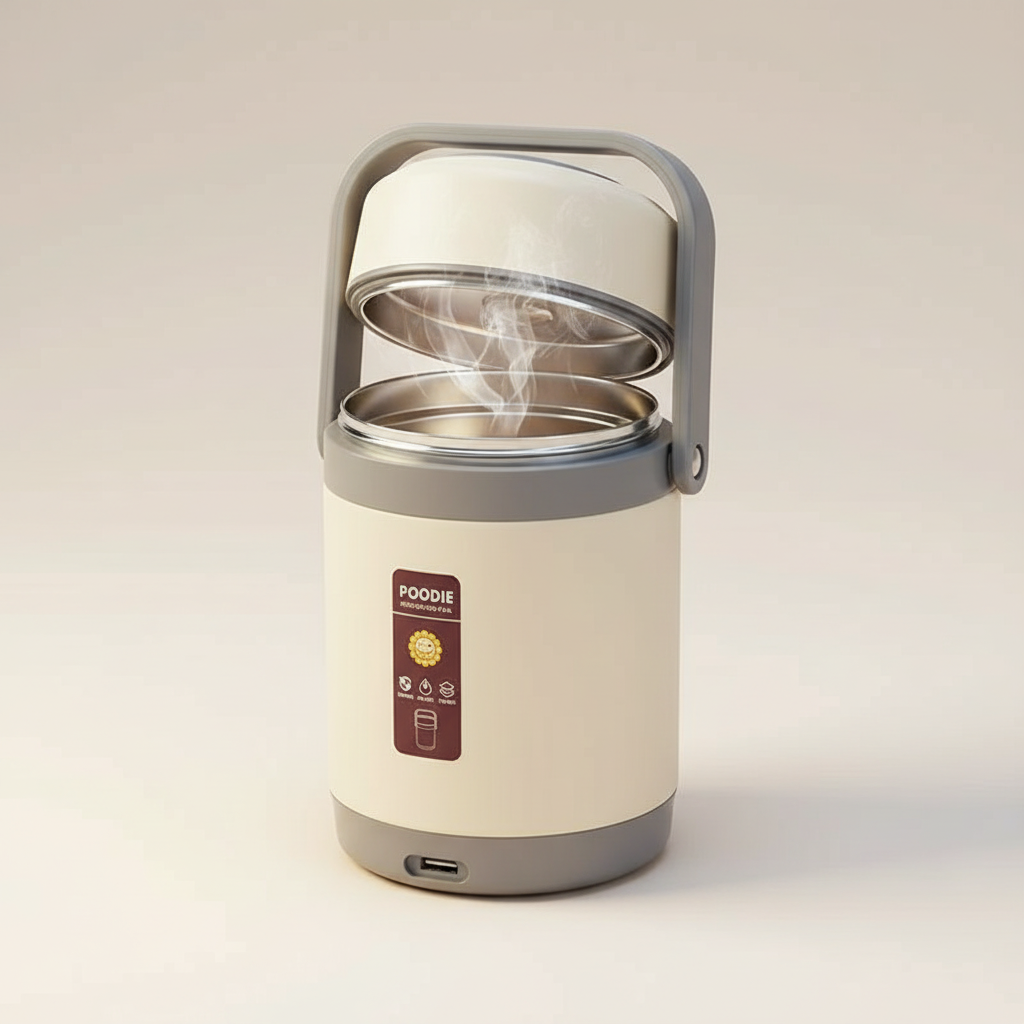 Caja de Almuerzo Calentada por USB | Acero Inoxidable 304, Calentador de Comida Portátil