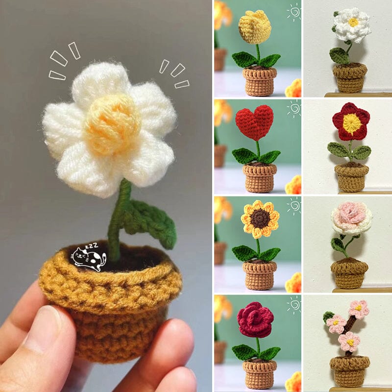 Flores tejidas a mano