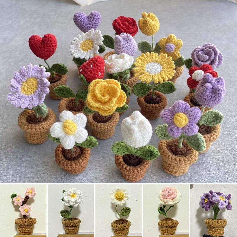 Flores tejidas a mano