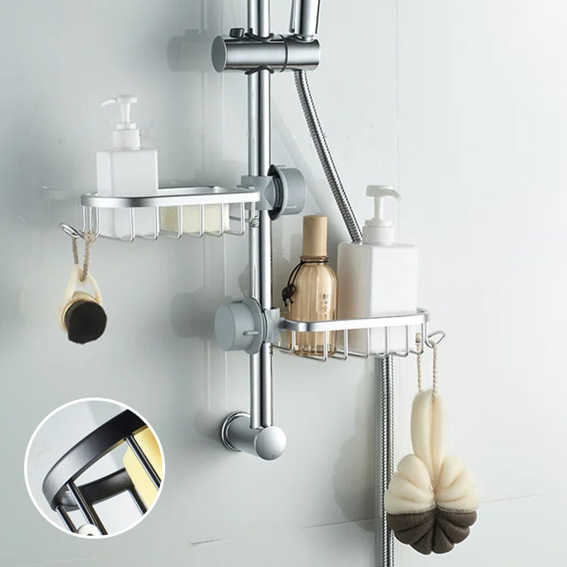 Kalsten | Soporte para Champú y Jabón – Aluminio Inoxidable – Plata o Negro – Sin Taladrar