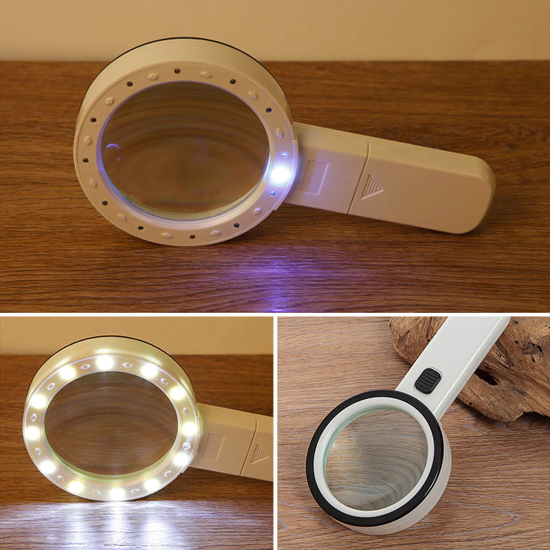 Lupa óptica 30x con luz LED