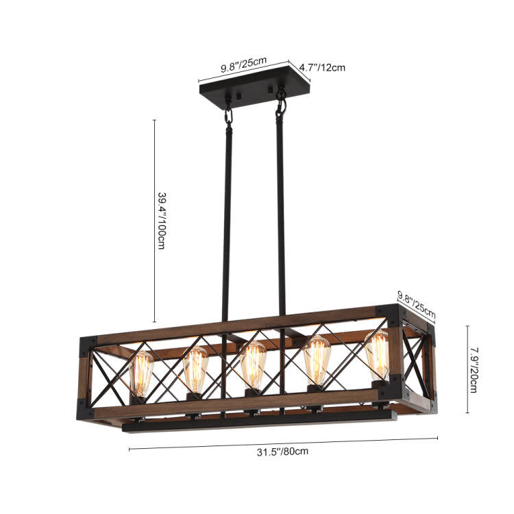 Candelabro de Madera en Forma de Jaula Estilo Granja