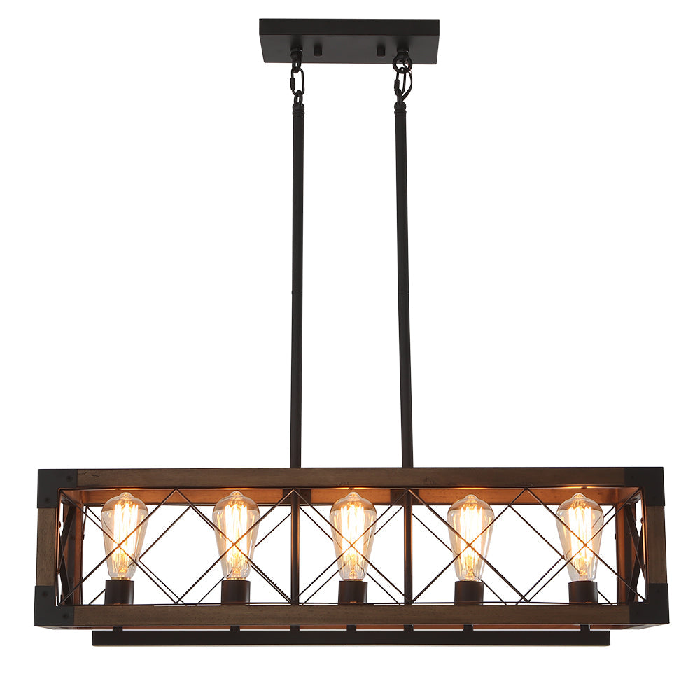 Candelabro de Madera en Forma de Jaula Estilo Granja