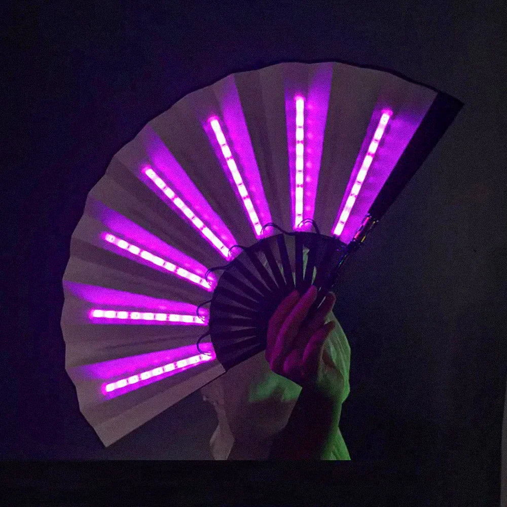 GlowFan - ventilador de mano plegable iluminado para eventos