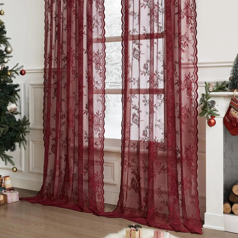 Cortinas Sheer Floral Grace