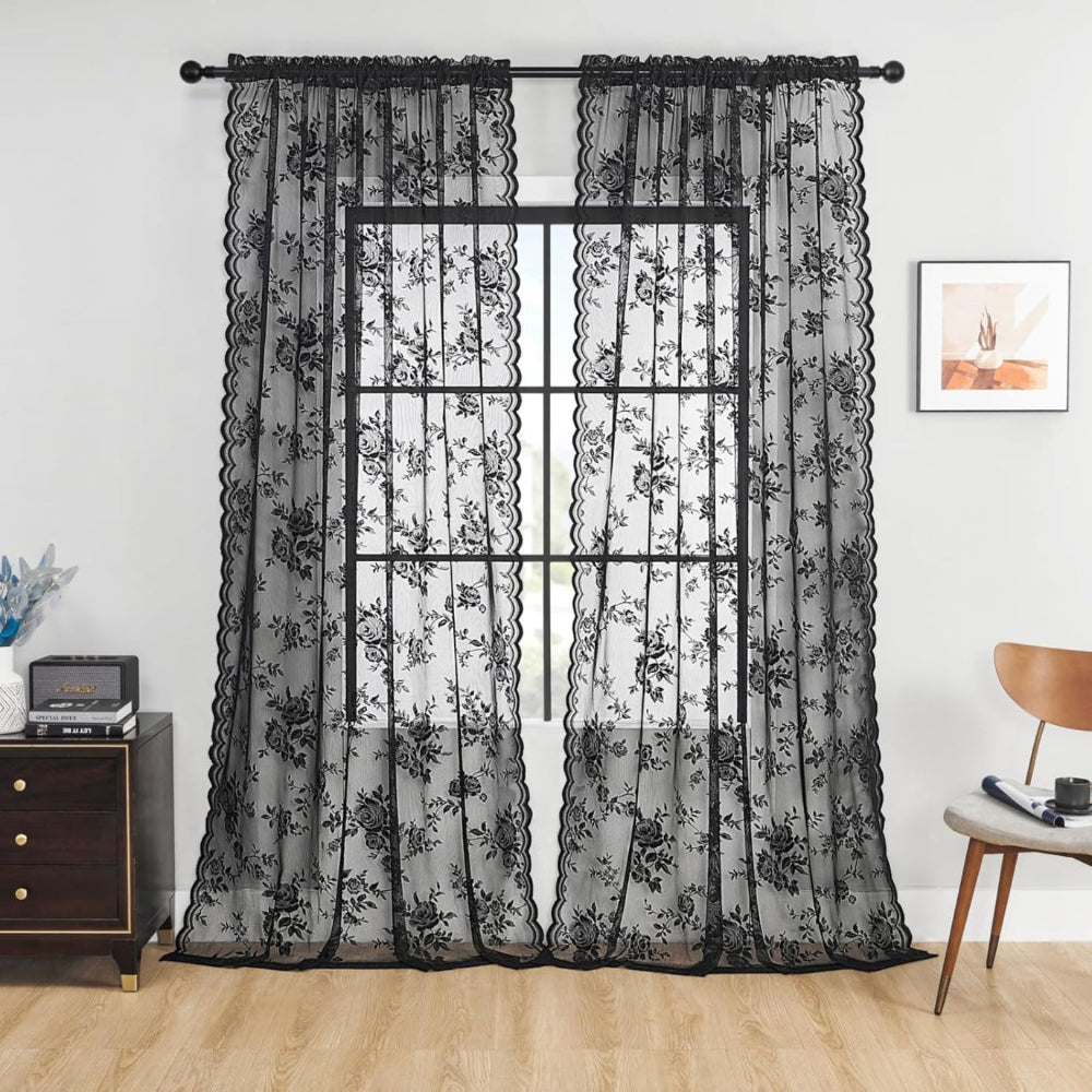 Cortinas Sheer Floral Grace