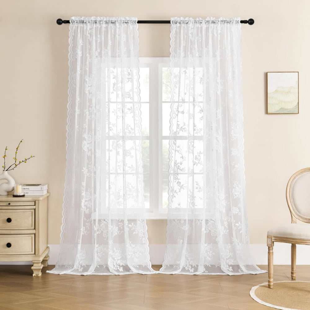 Cortinas Sheer Floral Grace