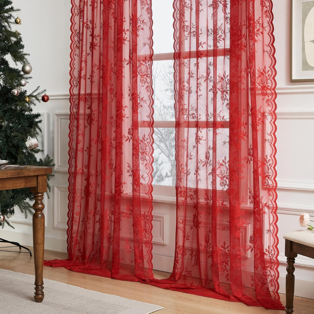 Cortinas Sheer Floral Grace