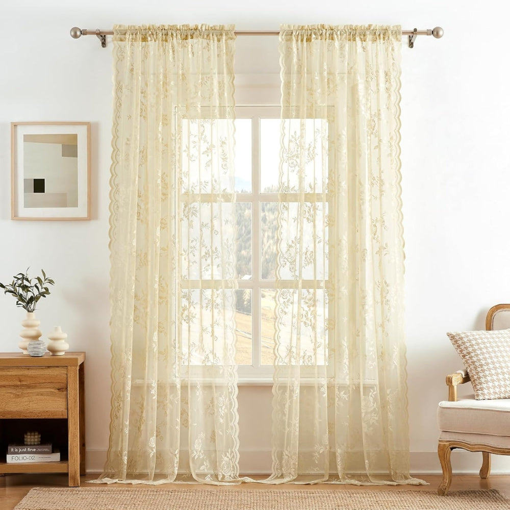 Cortinas Sheer Floral Grace