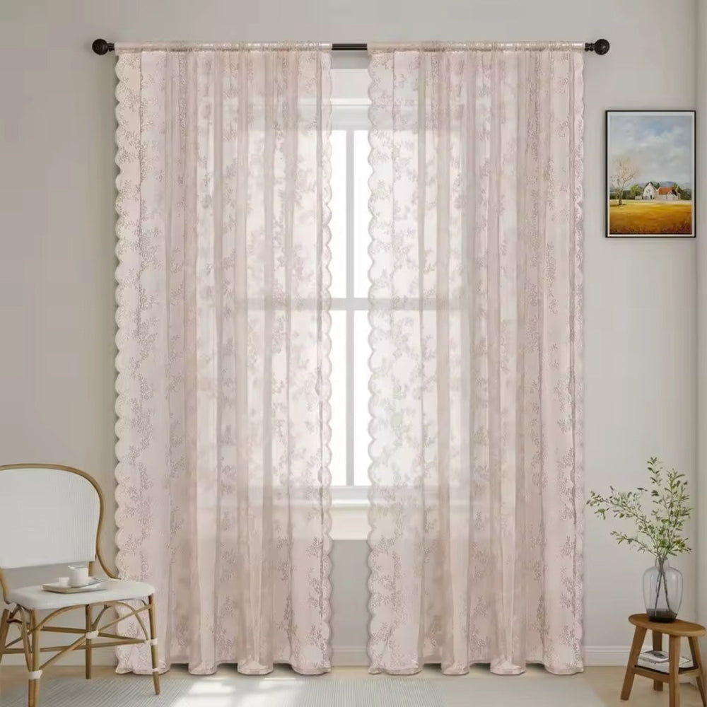 Cortinas Sheer Floral Grace