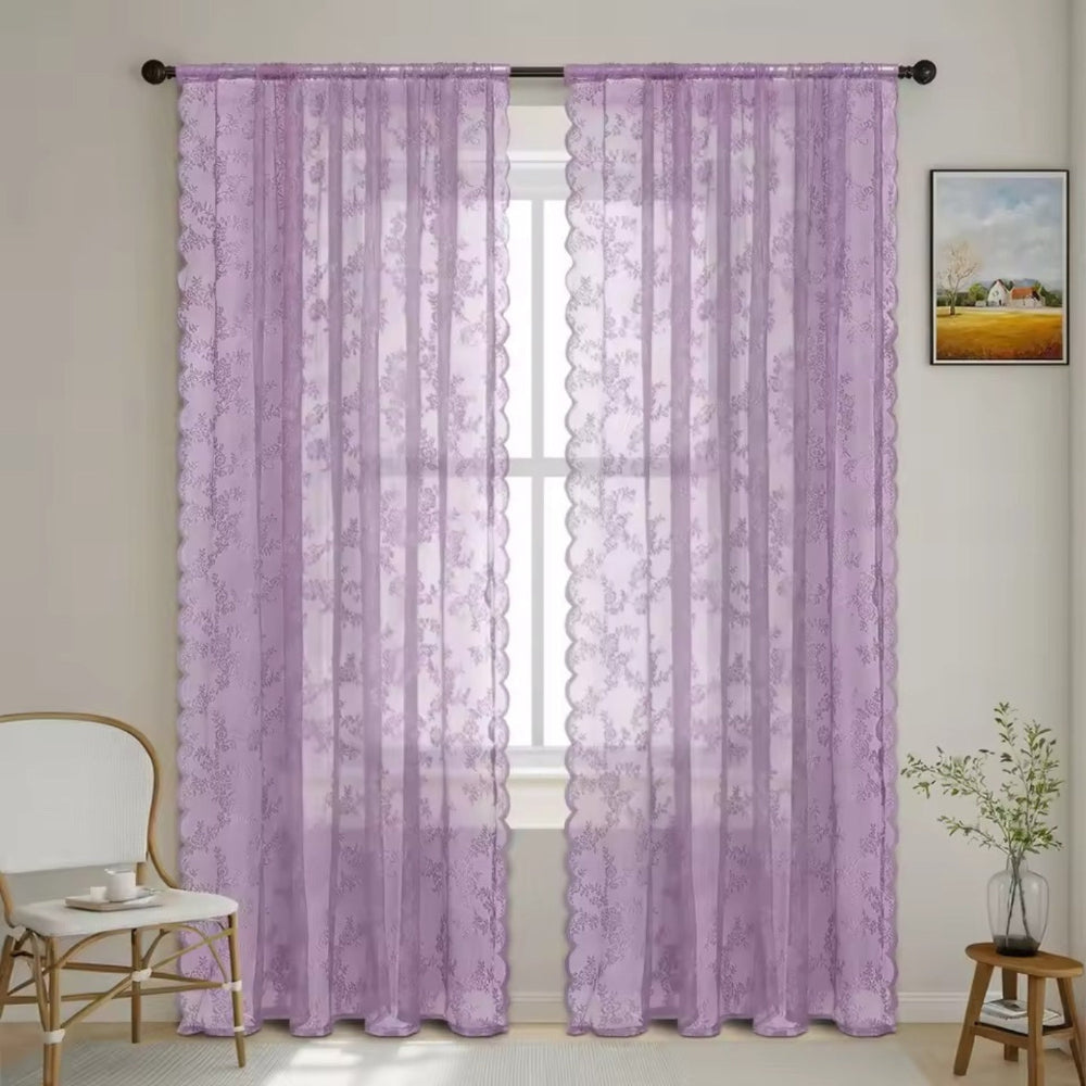 Cortinas Sheer Floral Grace