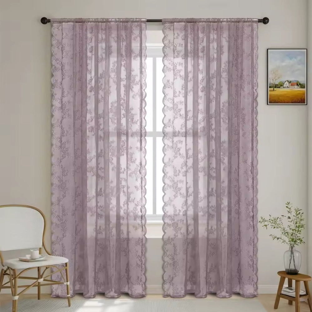 Cortinas Sheer Floral Grace