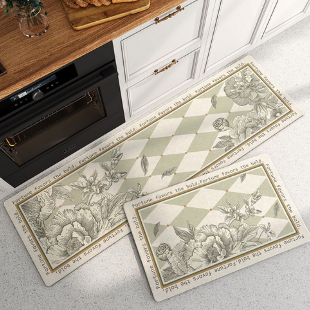 Alfombra de Cocina Floral de Secado Rápido