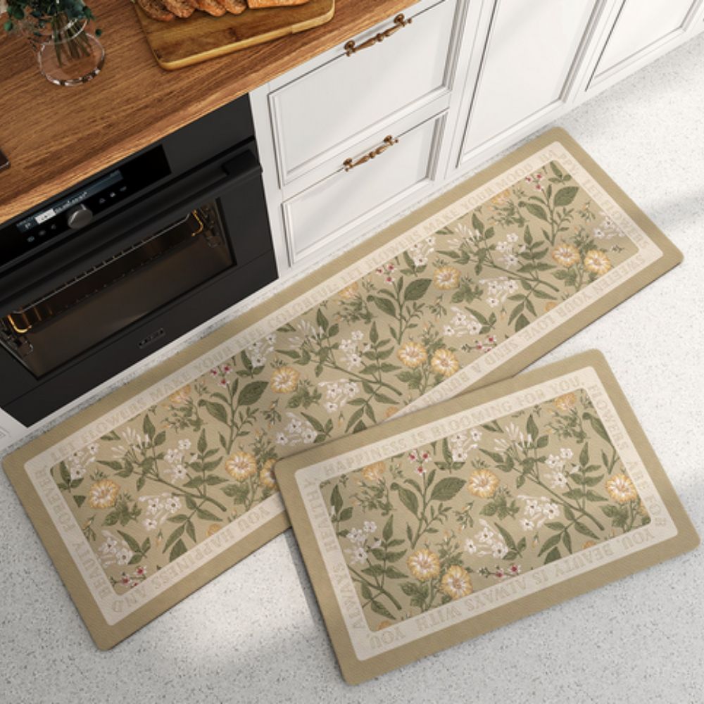Alfombra de Cocina Floral de Secado Rápido