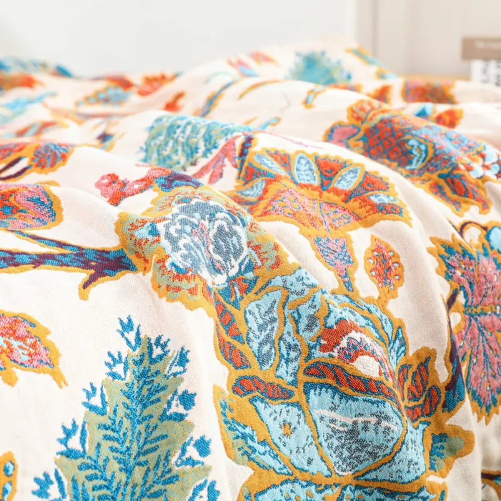 Manta Reversible Inspirada en Jardín Floryn