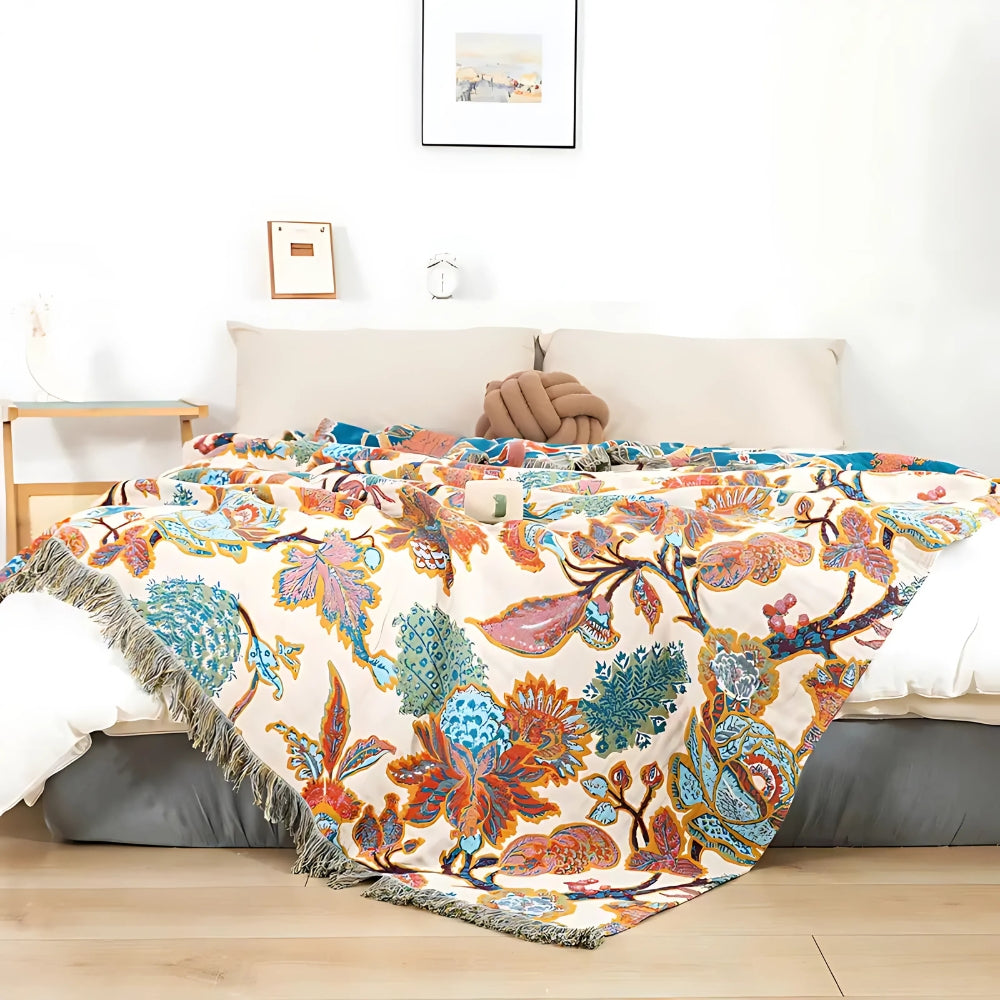 Manta Reversible Inspirada en Jardín Floryn