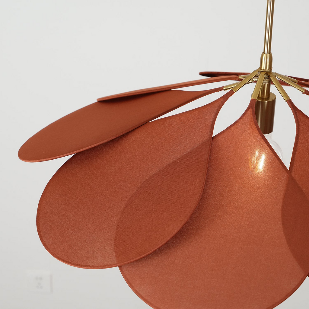 Lámpara de techo con diseño de flores de tela