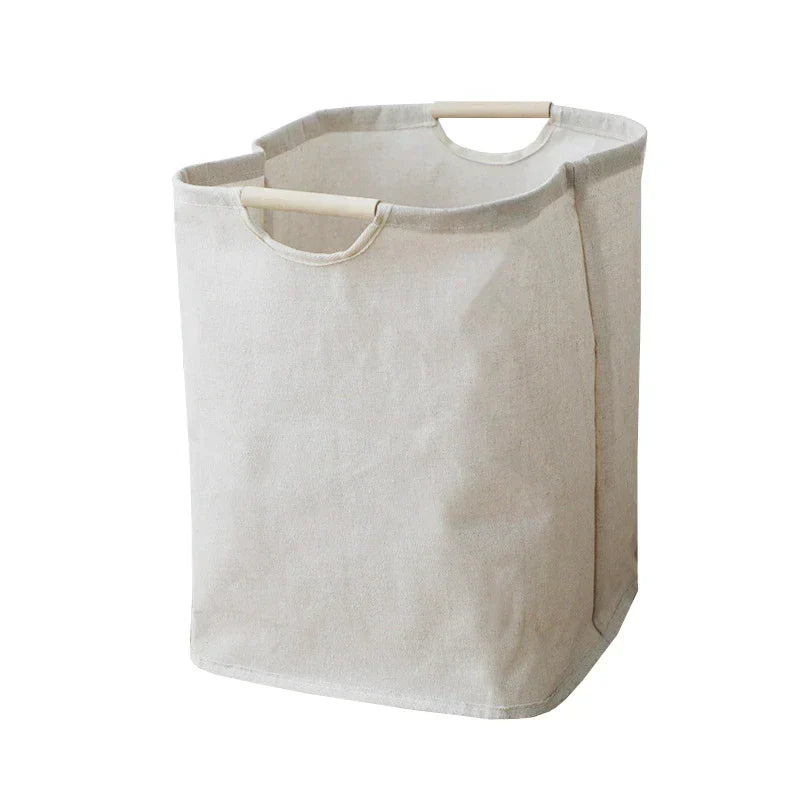 Cesta de Ropa de Algodón y Lino Estilo Japonés