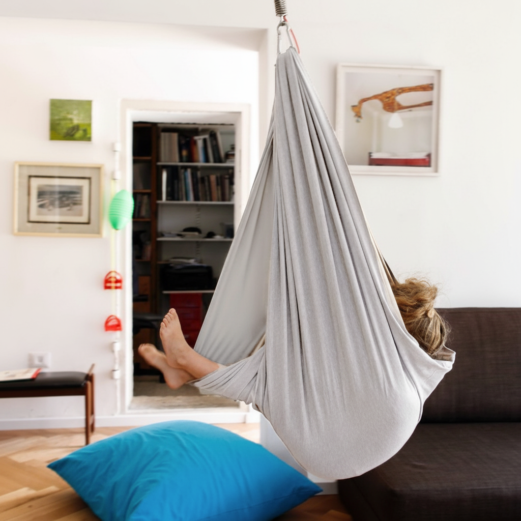 Silla hamaca para niños – silla colgante estilo capullo para uso en interiores, en dormitorios y salas de juegos – 100 cm x 280 cm