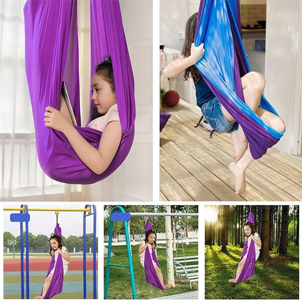 Silla hamaca para niños – silla colgante estilo capullo para uso en interiores, en dormitorios y salas de juegos – 100 cm x 280 cm