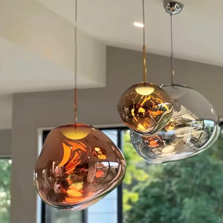Lisslune | NordicGlow – Lámpara Colgante de Vidrio Elegante | Lámpara de Techo Escandinava Moderna