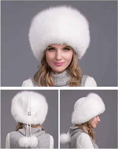 Gorra de Invierno Glaciera Lux | Gorra de Piel Real con Protectores de Oídos | Gorra de Lujo Elegante y Cálida para Mujeres