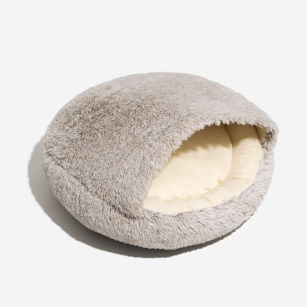 Cama para Mascotas Semi-Cerrada Mysig & Segura de Tela de Algodón Suave