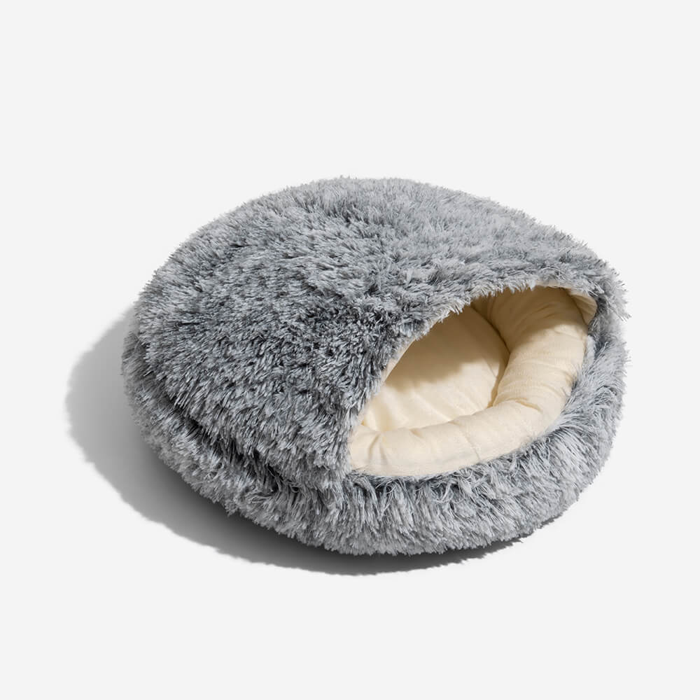 Cama para Mascotas Semi-Cerrada Mysig & Segura de Tela de Algodón Suave
