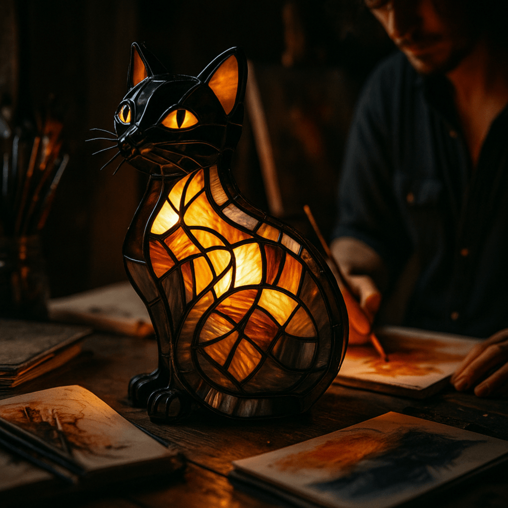 FELILUX – Lámpara de noche LED para gatos juguetona con luz ambiental suave