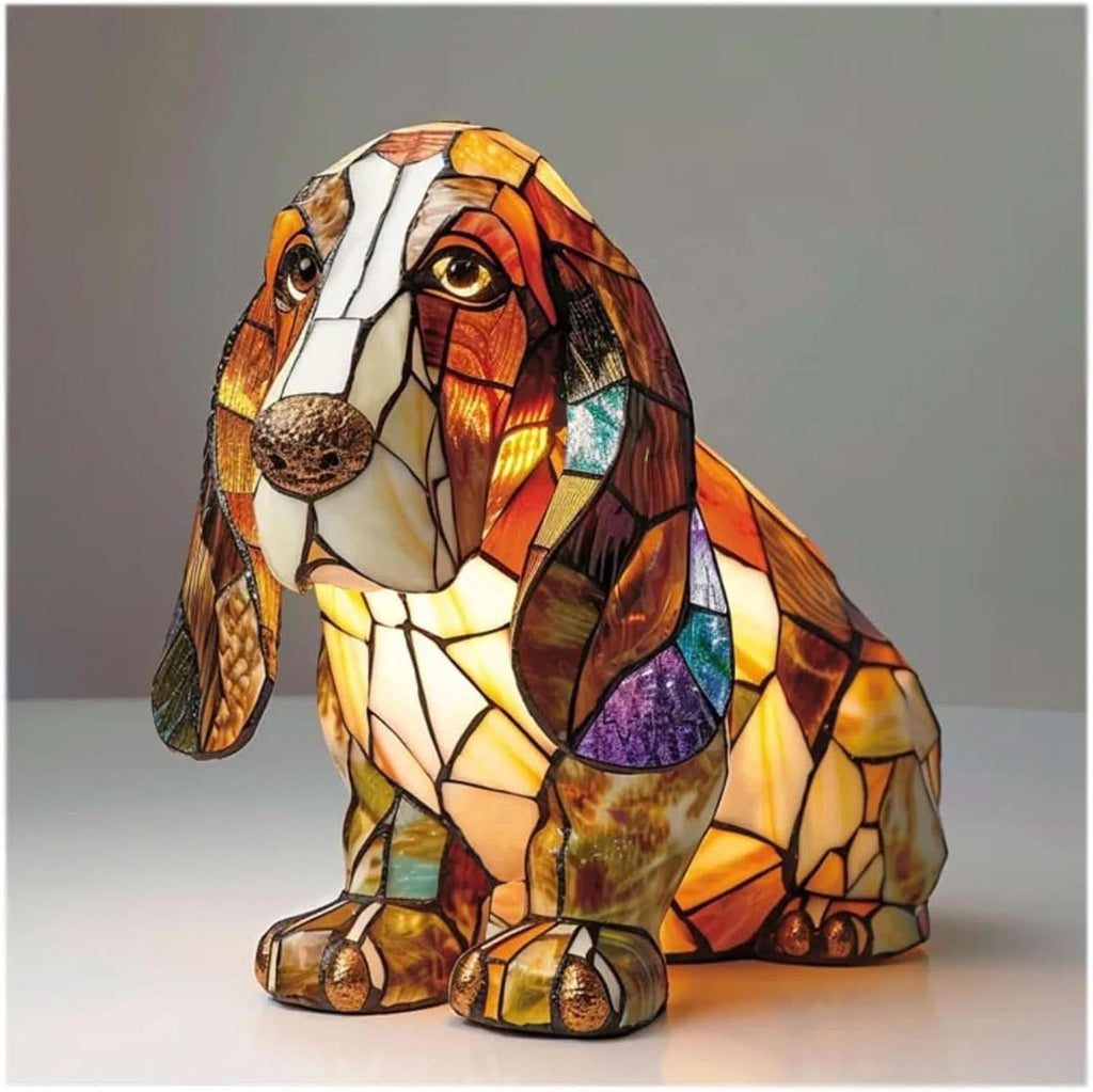 Estatua Brillante – Lámpara de Noche LED Artística con Motivo de Razas de Perros