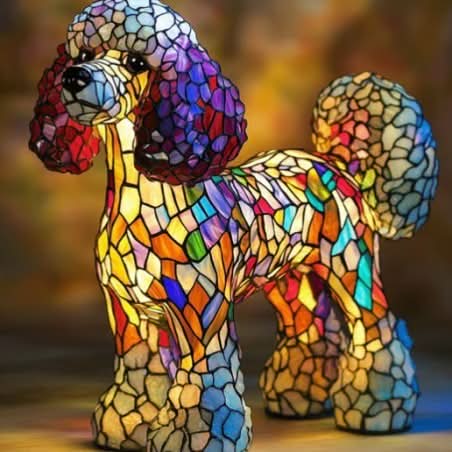 Estatua Brillante – Lámpara de Noche LED Artística con Motivo de Razas de Perros