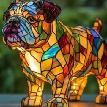 Estatua Brillante – Lámpara de Noche LED Artística con Motivo de Razas de Perros