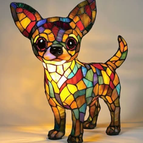 Estatua Brillante – Lámpara de Noche LED Artística con Motivo de Razas de Perros