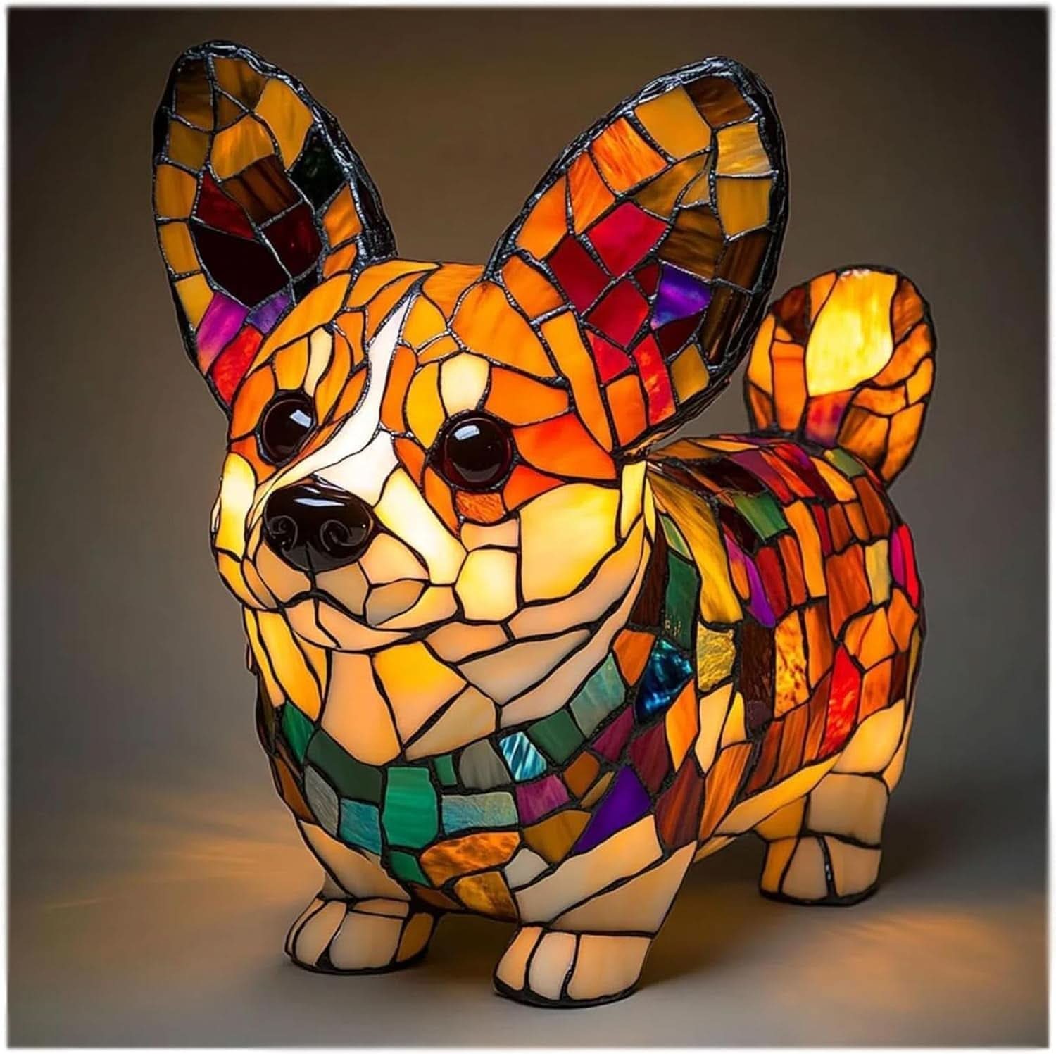 Estatua Brillante – Lámpara de Noche LED Artística con Motivo de Razas de Perros