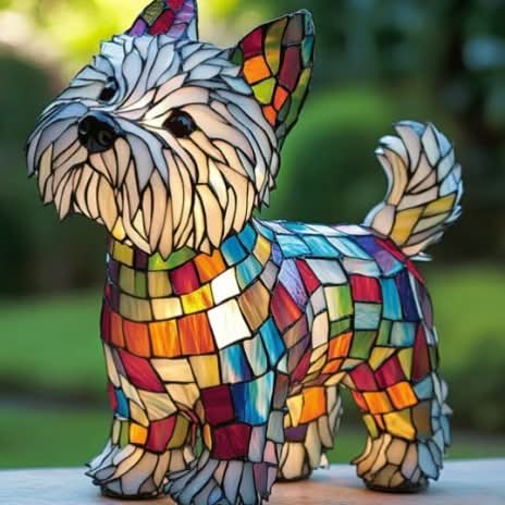 Estatua Brillante – Lámpara de Noche LED Artística con Motivo de Razas de Perros