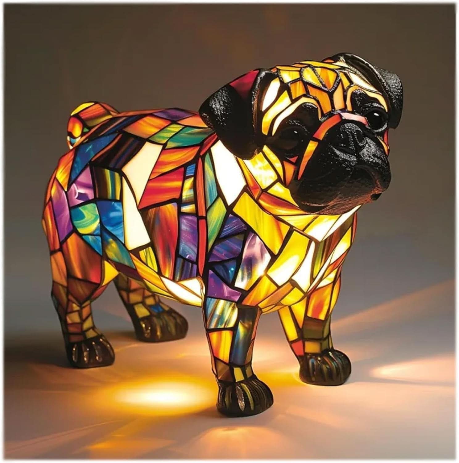 Estatua Brillante – Lámpara de Noche LED Artística con Motivo de Razas de Perros