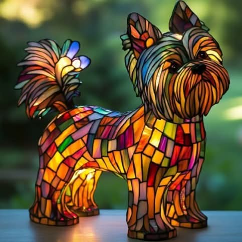 Estatua Brillante – Lámpara de Noche LED Artística con Motivo de Razas de Perros