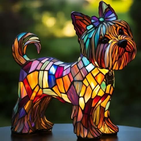 Estatua Brillante – Lámpara de Noche LED Artística con Motivo de Razas de Perros
