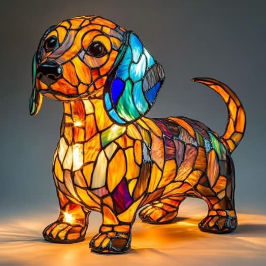 Estatua Brillante – Lámpara de Noche LED Artística con Motivo de Razas de Perros