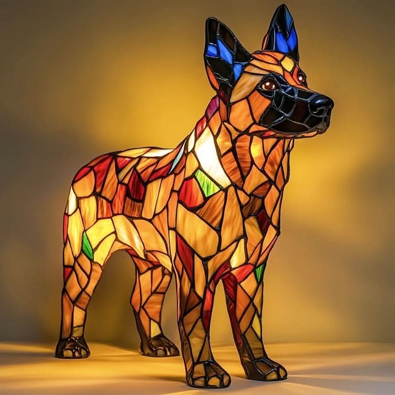 Estatua Brillante – Lámpara de Noche LED Artística con Motivo de Razas de Perros