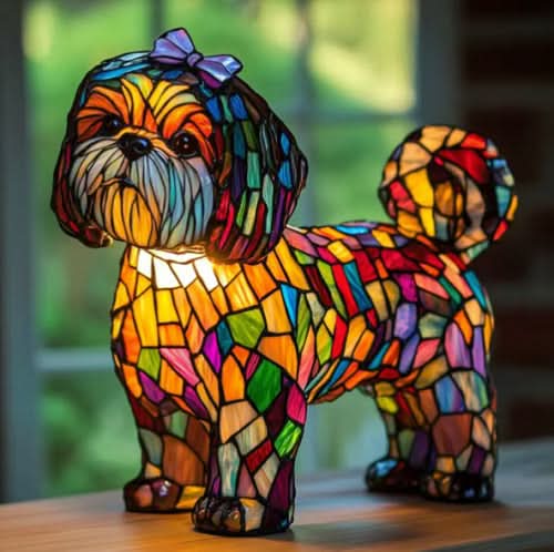 Estatua Brillante – Lámpara de Noche LED Artística con Motivo de Razas de Perros