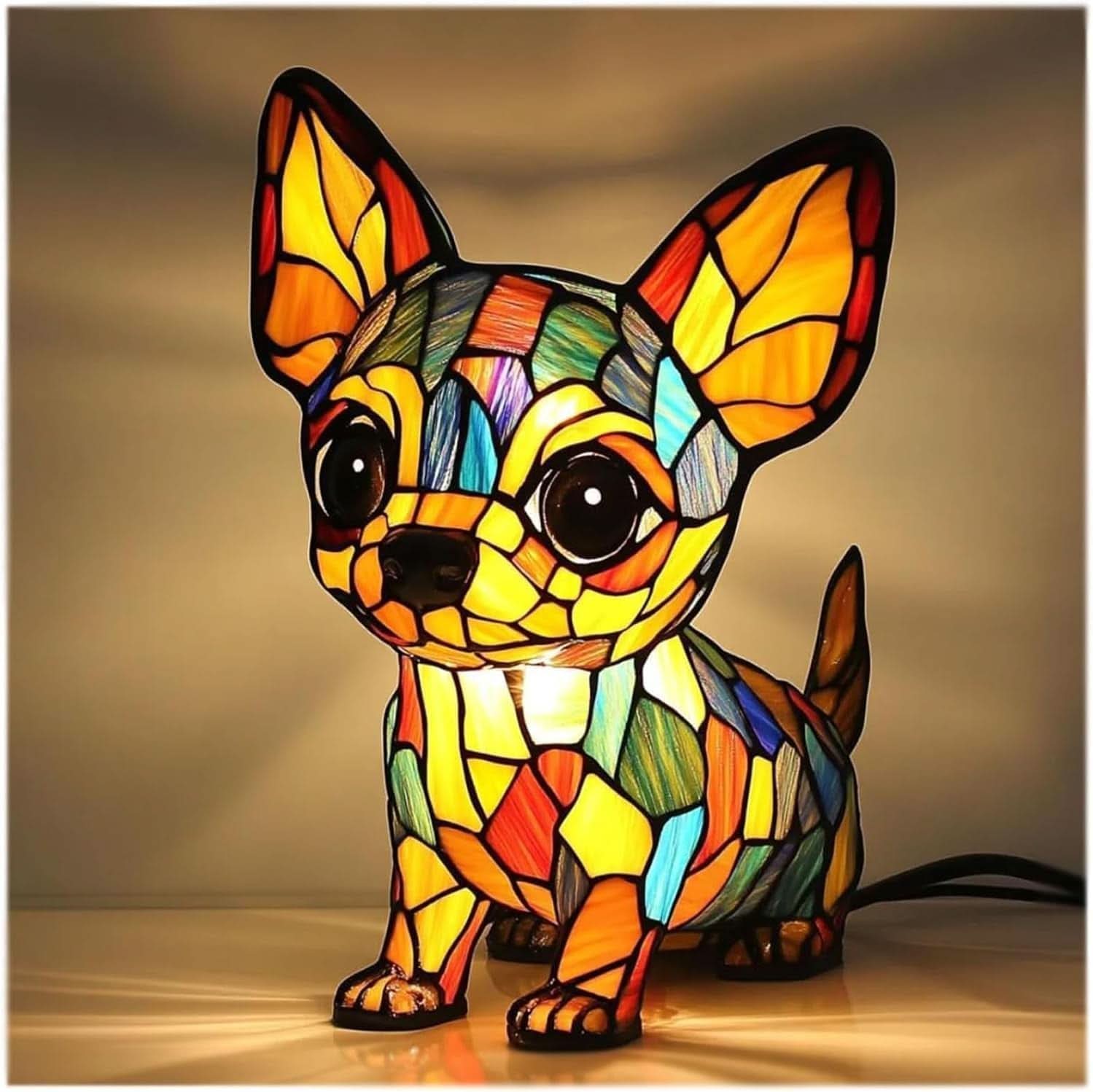 Estatua Brillante – Lámpara de Noche LED Artística con Motivo de Razas de Perros