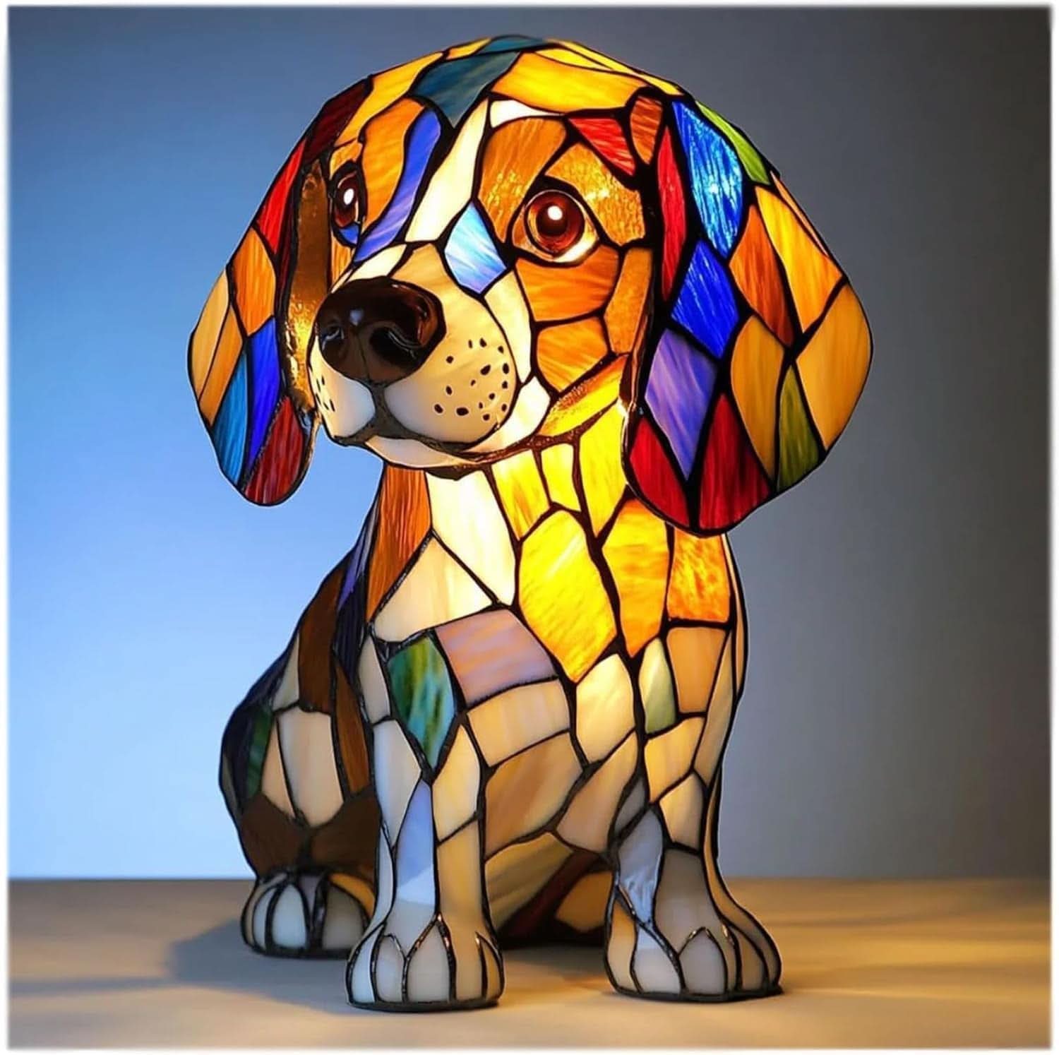 Estatua Brillante – Lámpara de Noche LED Artística con Motivo de Razas de Perros