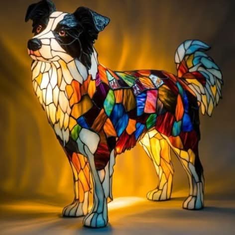 Estatua Brillante – Lámpara de Noche LED Artística con Motivo de Razas de Perros