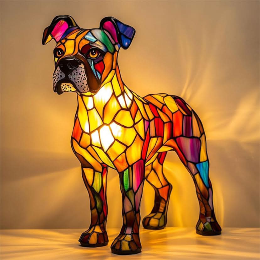 Estatua Brillante – Lámpara de Noche LED Artística con Motivo de Razas de Perros
