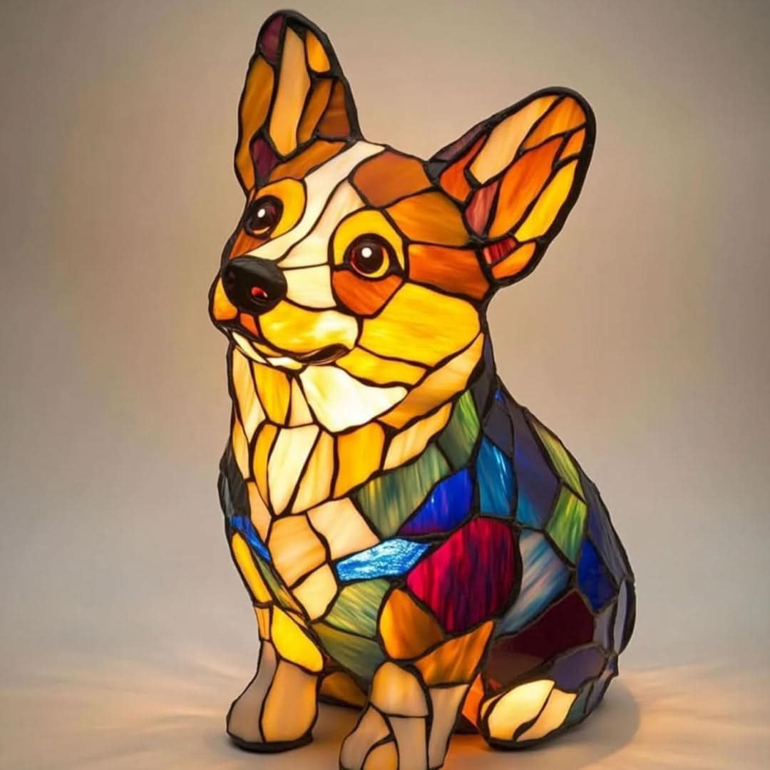 Estatua Brillante – Lámpara de Noche LED Artística con Motivo de Razas de Perros