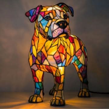 Estatua Brillante – Lámpara de Noche LED Artística con Motivo de Razas de Perros