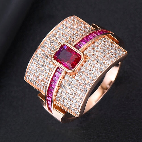 Anillo apilable de lujo de diseño Mónaco para mujeres