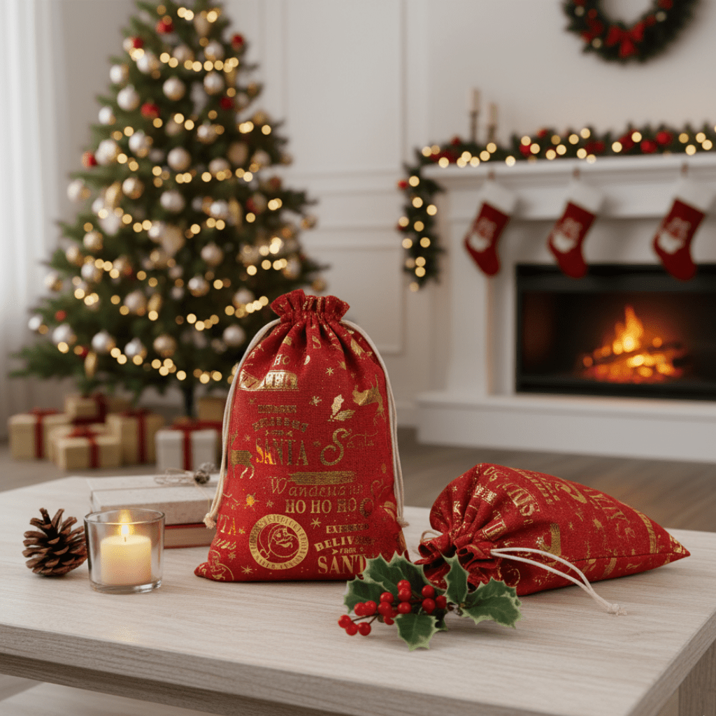 BIOWRAP – Bolsa de tela para regalos de Navidad elegantes y respetuosos con el medio ambiente